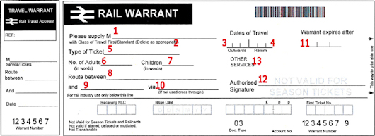 rail travel warrant